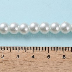 Perle sfuse rotonde di vetro bianco per creazione artigianale di gioielli con collana&nbsp;X-HY-8D-B01
