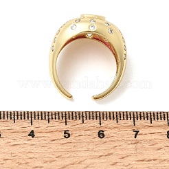 Bagues ouvertes en laiton avec micro pavé de zircones cubiques pour femmes&nbsp;RJEW-L343-03G-05
