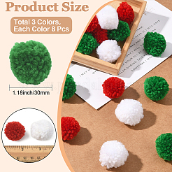 24 Stück weicher Pomponball aus Wolle in 3 Farben&nbsp;DIY-SC0031-30B