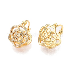 Aretes de aro con circonitas cúbicas transparentes&nbsp;EJEW-N054-62G