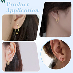 10 paire de boucles d'oreilles à tige en acier inoxydable 304&nbsp;EJEW-UN00020