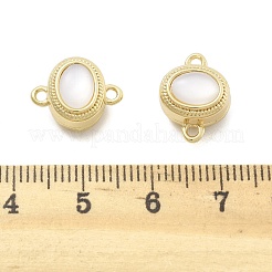 Fermoirs magnétiques époxy en laiton naturel et coquille à lèvres noires&nbsp;KK-G528-01G-02