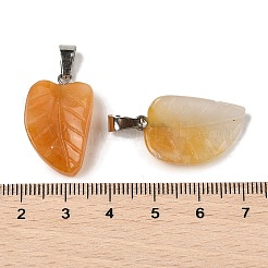 Pendentifs de jade topaze naturelle&nbsp;G-B127-01P-06