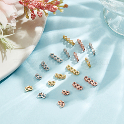 18 pz. 3 stili 3 colori cremagliera placcatura ottone pavé barre distanziatrici in zirconia cubica trasparente&nbsp;KK-GO0002-12