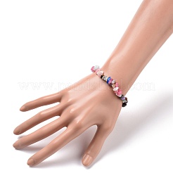 Gemischtes Edelstein-Splitter-Stretch-Armband für Frauen&nbsp;BJEW-JB08431-01
