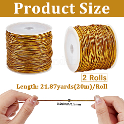 2 rollo de cordón elástico redondo metálico de poliéster&nbsp;OCOR-CY0003-50A