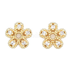 Capuchons de perles en zircone cubique transparent micro pave en laiton&nbsp;KK-N259-08
