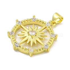 Ciondoli in ottone con placcatura a cremagliera con micro pavé di zirconi chiari&nbsp;KK-B091-46G