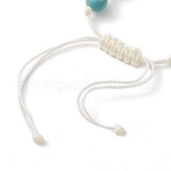 Braccialetti estivi con conchiglie da spiaggia e perline sintetiche intrecciate di turchese&nbsp;BJEW-JB10373
