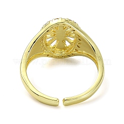 Offener Manschettenring aus Messing mit Zirkonia&nbsp;RJEW-B051-48G