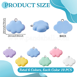 60 pz 6 colori ciondoli in resina opaca&nbsp;RESI-GA0001-41