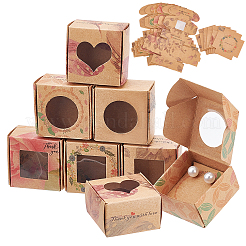 48 scatola regalo creativa in carta kraft pieghevole quadrata da 6 stili&nbsp;CON-PH0002-67