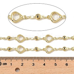 Cuore di placcatura a cremagliera e catene a maglie rotonde in ottone&nbsp;CHC-A007-06KCG