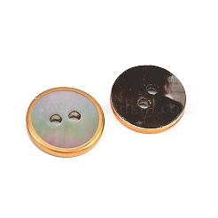 Botón de concha de labio negro natural con borde dorado&nbsp;SH-CBA0ED6-01A