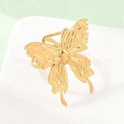 Schmetterlingsmanschettenringe aus Edelstahl 304&nbsp;RJEW-Z137-03G