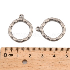 Anhänger aus gehämmertem 304 Edelstahl&nbsp;STAS-B099-01B-P