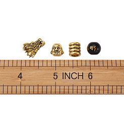 Perline in lega di stile tibetano e perle di vetro buddista&nbsp;TIBEB-TA0001-90AG-02
