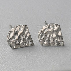 Geometrische Ohrstecker-Verschlüsse aus strukturiertem Edelstahl 304 mit Loch&nbsp;STAS-WH0027-54M