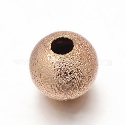 Perle tonde in ottone con texture&nbsp;KK-L051-04-6mm