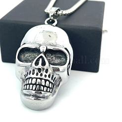 Punk-Retro-Halsketten mit Totenkopfanhänger aus Edelstahl 304 für Damen und Herren&nbsp;SH9006