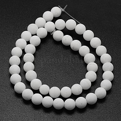 Hilos de abalorios de jade blanco natural&nbsp;G-D695-4mm