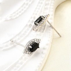 Boucles d'oreilles en laiton avec zircone cubique de micro pave&nbsp;EJEW-M103-02P