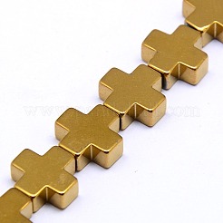 Electroplate non magnetici ematite sintetico fili di perline&nbsp;G-I096-M