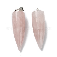 Cuarzo natural rosa señaló colgantes&nbsp;G-D040-01P-B09