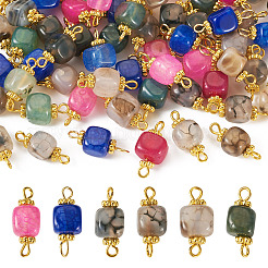 6 Set 6 Farben natürliche Achat gefärbte Verbinder Charms&nbsp;FIND-TA0002-41
