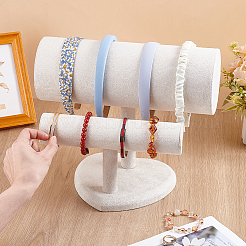 2 t Bar Holz mit Samt überzogen Armbandständer mit Herzsockel&nbsp;ODIS-WH0099-66A