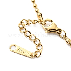 Pulsera de cadena de bolas de acero inoxidable 304 para mujer&nbsp;BJEW-B064-12G