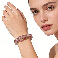 1 brin de perles de lampwork faites à la main en sable doré&nbsp;LAMP-PA0001-77C