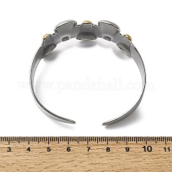 Bracciali rigidi in acciaio inossidabile 304 martellato per donna&nbsp;BJEW-Z177-01GP-03