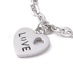 Bracciale con ciondolo in acciaio inossidabile 304 anti-ossidazione per donna&nbsp;BJEW-F436-P