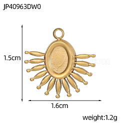 Cabochon-Fassungen für Anhänger aus Edelstahl 304&nbsp;STAS-OY009-07G