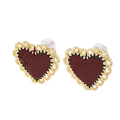 Valentinstag-Ohrstecker aus Legierung und Harz&nbsp;EJEW-T055-02B
