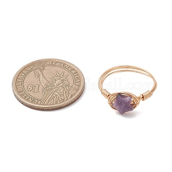 Fingerringe aus goldfarbenem Kupferdraht&nbsp;RJEW-JR00983