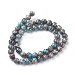 Fili di perle di diaspro imperiale linea argento sintetico&nbsp;G-D0006-C09-8mm-03