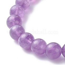 Naturali perle tonde ametista allungare bracciali&nbsp;BJEW-JB06606-03
