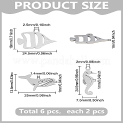 6 pendentif en acier inoxydable 304&nbsp;STAS-LP0003-24