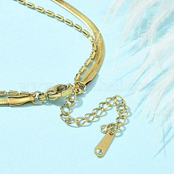 Schlangenkettenarmbänder aus 304 Edelstahl&nbsp;BJEW-C084-03G