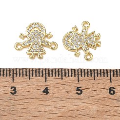 Breloques connecteurs en laiton serties de micro-pavés de zirconiums cubiques colorés pour la création de bijoux&nbsp;CU-CBAAA59-01G-03