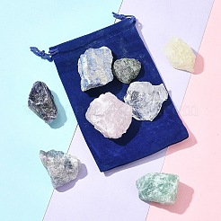 8 Stück natürliche Lapislazuli & Rubin in Zoisit & Rosenquarz & Quarzkristall & Amethyst & Fluorit & Citrin & grüner Fluorit Trommelstein-Sets&nbsp;DIY-FS0007-10A