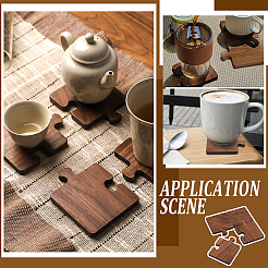 Tapis de tasse en bois de noyer noir&nbsp;AJEW-WH0347-06