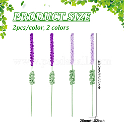 4 stücke 2 farben häkeln polyester lavendel blumenornamente&nbsp;AJEW-FG0002-67
