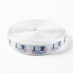Einseitige Wortliebe mit Volleyball bedruckten Polyester-Ripsbändern, weiß, 1 Zoll (25 mm), 0.4 mm
