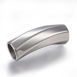 Perlas de tubo de 304 acero inoxidable, color acero inoxidable, 38x11.5x12mm, agujero: 9.5 mm