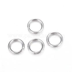 304 anelli di salto in acciaio inox, anelli di salto aperti anelli di salto, colore acciaio inossidabile, 20 gauge, 7x0.8mm, diametro interno: 5.4mm