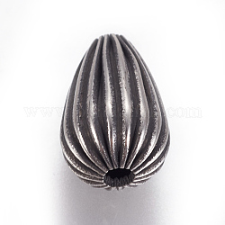 304 Edelstahlwell Perlen, Träne, Antik Silber Farbe, 12x7.5 mm, Bohrung: 1.2 mm
