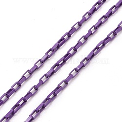 Латунная кабельная цепь, окрашенная распылением, с катушкой, несварные, фиолетовые, 3.5x2x1 мм, 32.8 фут (10 м) / рулон